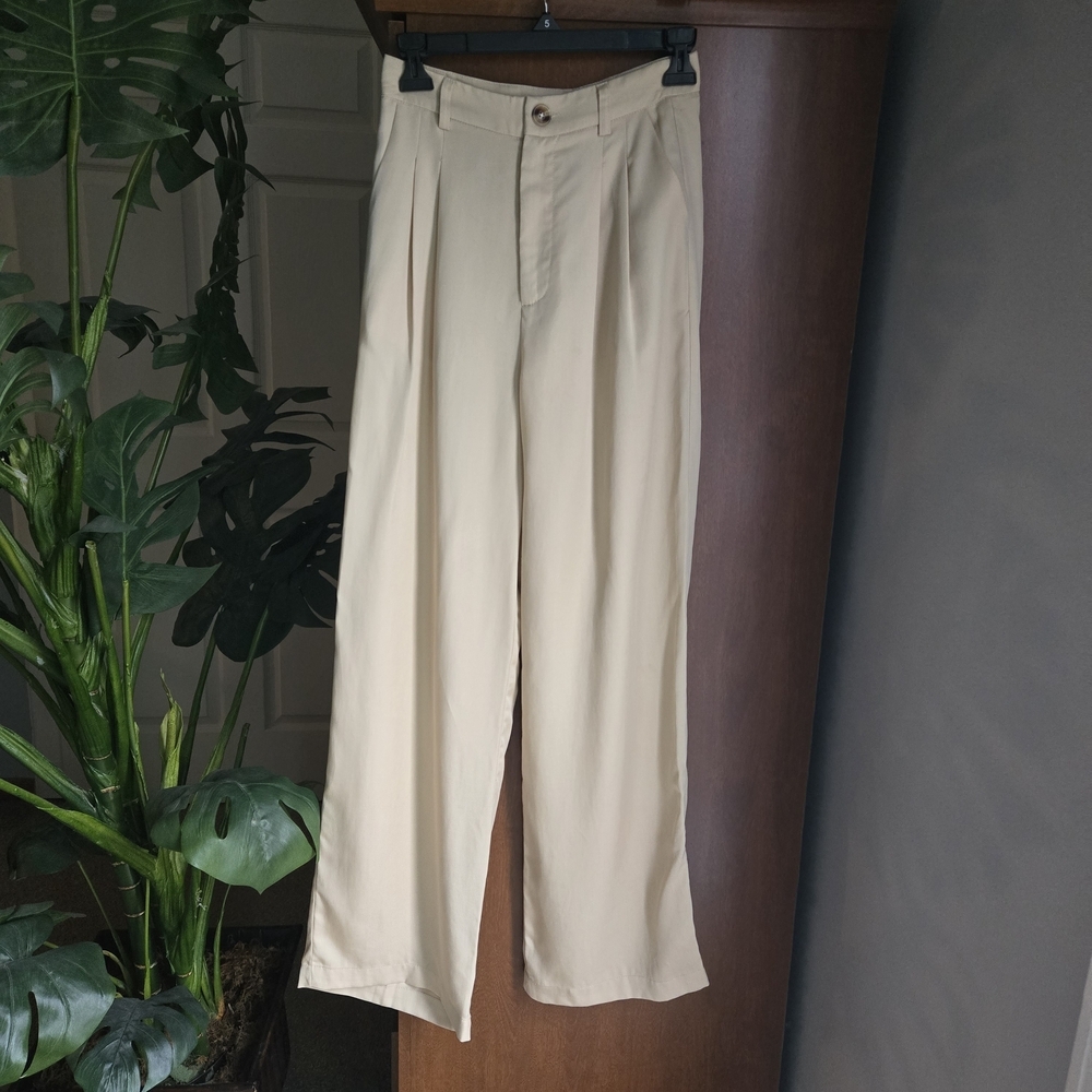 12th Tribe Beige Women's Trousers